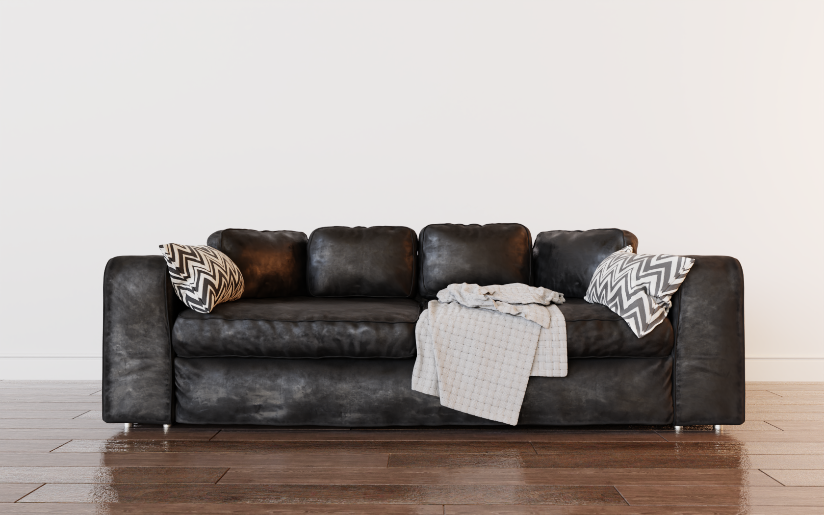 Leather Studio Sofa 3D model- EEVEE, Cycles preview image 3